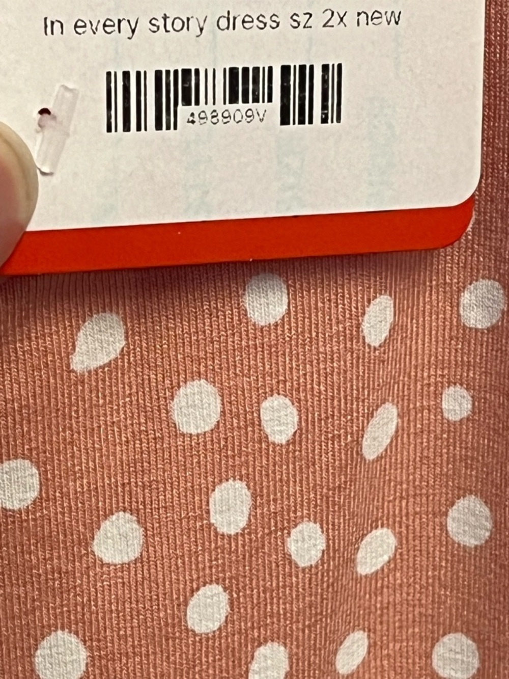 Addition Elle Peach Dot Twist-Front Midi Dress - Picture 6 of 6